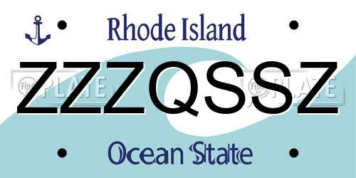 ZZZQSSZ Rhode Island License Plate