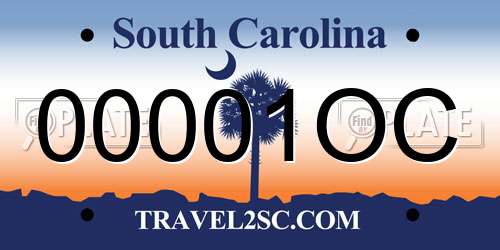 00001OC South Carolina License Plate
