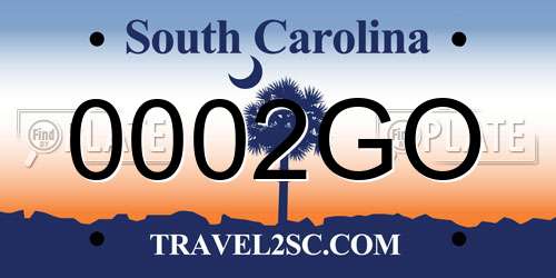 0002GO South Carolina License Plate