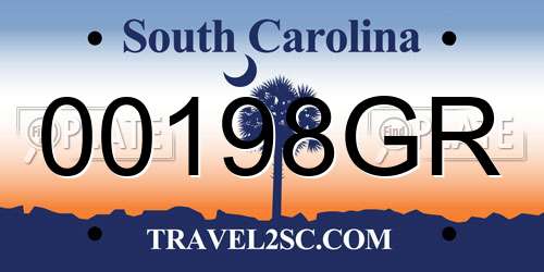 00198GR South Carolina License Plate