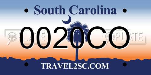 0020CO South Carolina License Plate