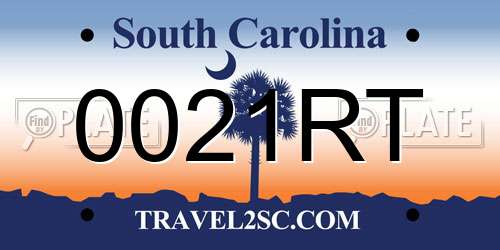 0021RT South Carolina License Plate