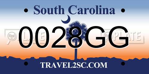 0028GG South Carolina License Plate