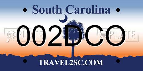 002DCO South Carolina License Plate