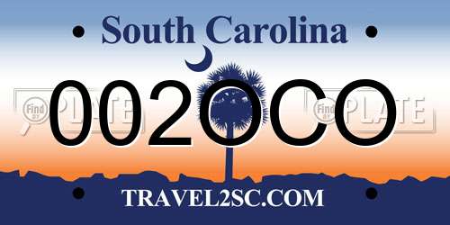 002OCO South Carolina License Plate