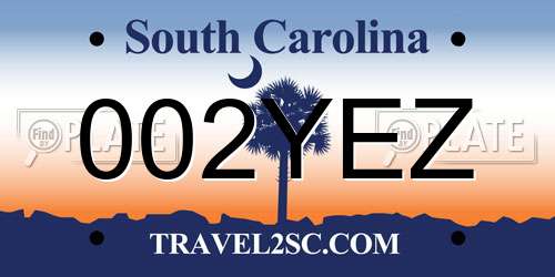 002YEZ South Carolina License Plate