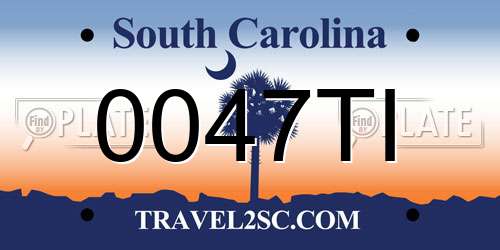 0047TI South Carolina License Plate