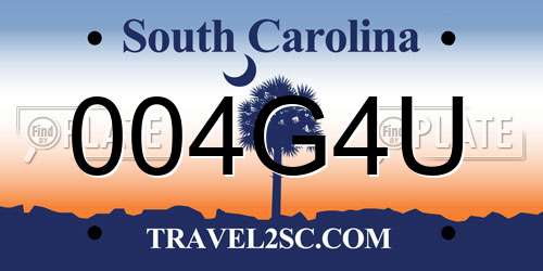 004G4U South Carolina License Plate