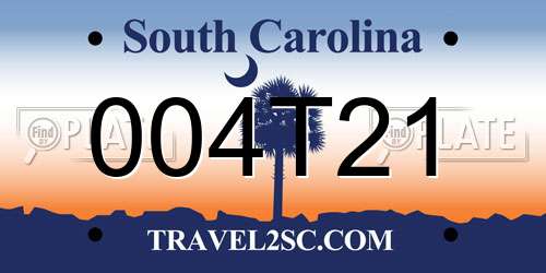 004T21 South Carolina License Plate