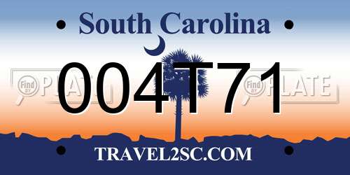 004T71 South Carolina License Plate