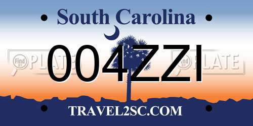 004ZZI South Carolina License Plate