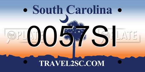 0057SI South Carolina License Plate