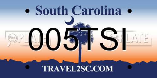 005TSI South Carolina License Plate