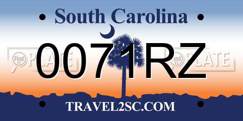0071RZ South Carolina License Plate