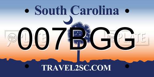 007BGG South Carolina License Plate