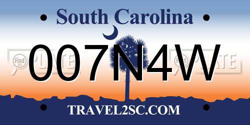 007N4W South Carolina License Plate