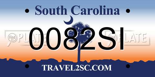 0082SI South Carolina License Plate