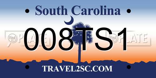 008TS1 South Carolina License Plate