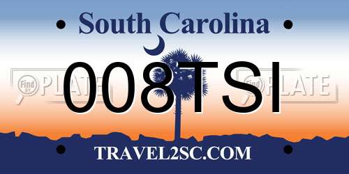 008TSI South Carolina License Plate