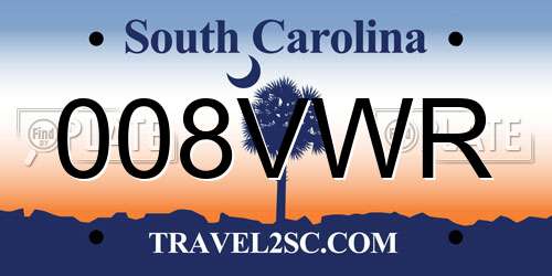 008VWR South Carolina License Plate