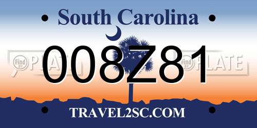008Z81 South Carolina License Plate