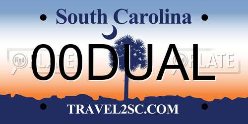 00DUAL South Carolina License Plate