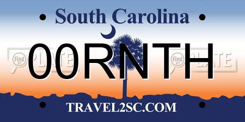 00RNTH South Carolina License Plate