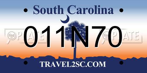 011N70 South Carolina License Plate
