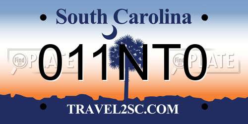 011NT0 South Carolina License Plate