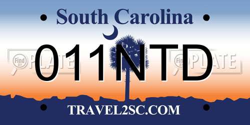 011NTD South Carolina License Plate