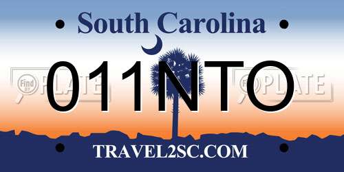 011NTO South Carolina License Plate