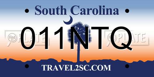 011NTQ South Carolina License Plate