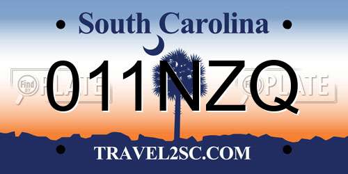 011NZQ South Carolina License Plate