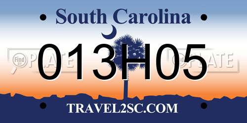 013H05 South Carolina License Plate