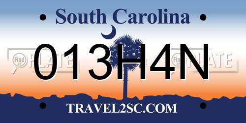 013H4N South Carolina License Plate