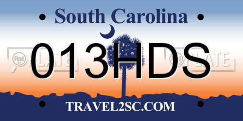 013HDS South Carolina License Plate