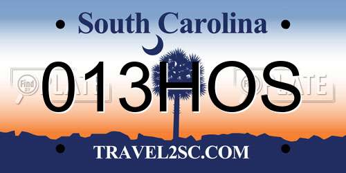 013HOS South Carolina License Plate