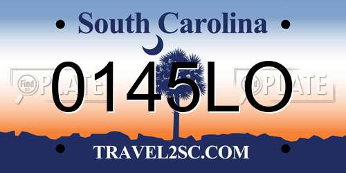 0145LO South Carolina License Plate