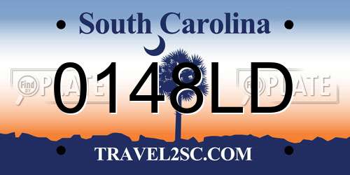 0148LD South Carolina License Plate