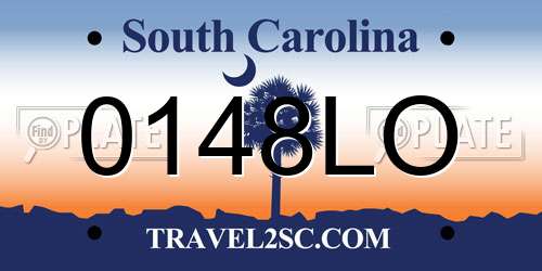 0148LO South Carolina License Plate