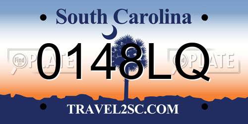 0148LQ South Carolina License Plate