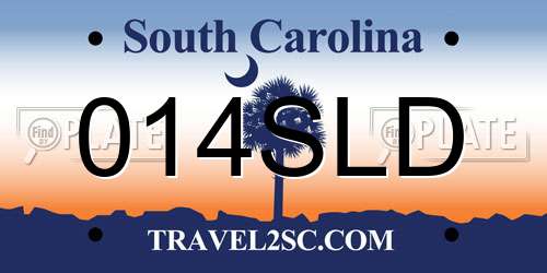 014SLD South Carolina License Plate