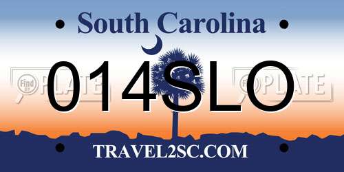 014SLO South Carolina License Plate