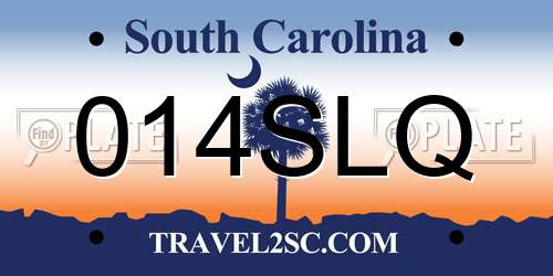 014SLQ South Carolina License Plate