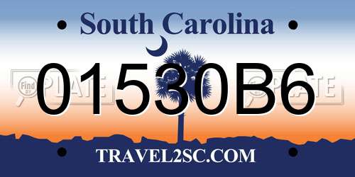 01530B6 South Carolina License Plate