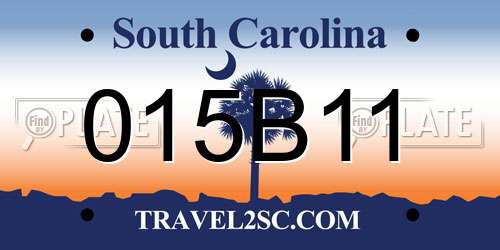 015B11 South Carolina License Plate
