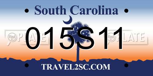015S11 South Carolina License Plate