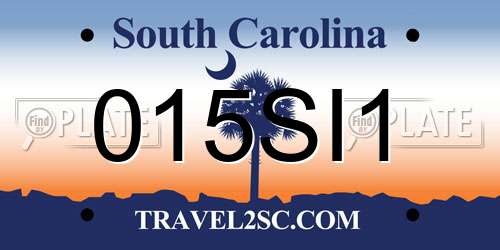 015SI1 South Carolina License Plate