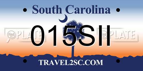 015SII South Carolina License Plate