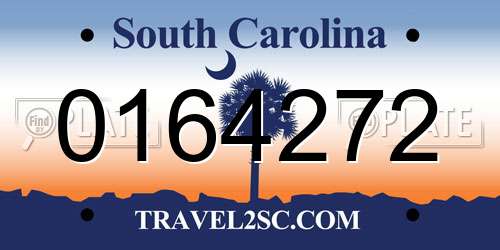 0164272 South Carolina License Plate